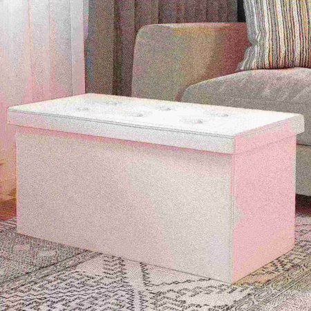 HASTINGS HOME Folding Faux Leather Ottoman, White 860614LKP